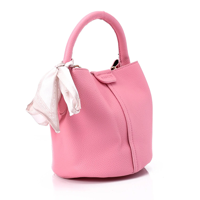 Decorative Bow Bucket Bag Comes With Pocket