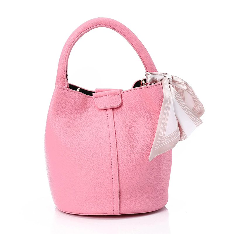 Decorative Bow Bucket Bag Comes With Pocket