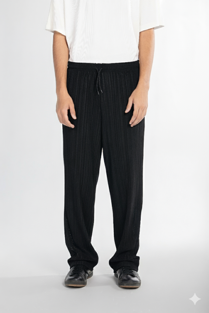 Corduroy Wide Leg Pants – Black