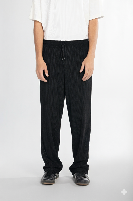 Corduroy Wide Leg Pants – Black