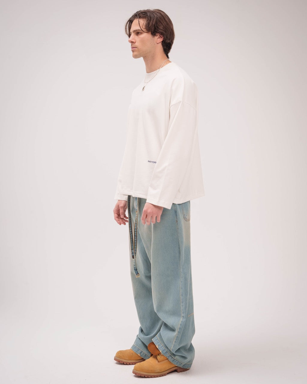 Cotton Printed Long Sleeve – White