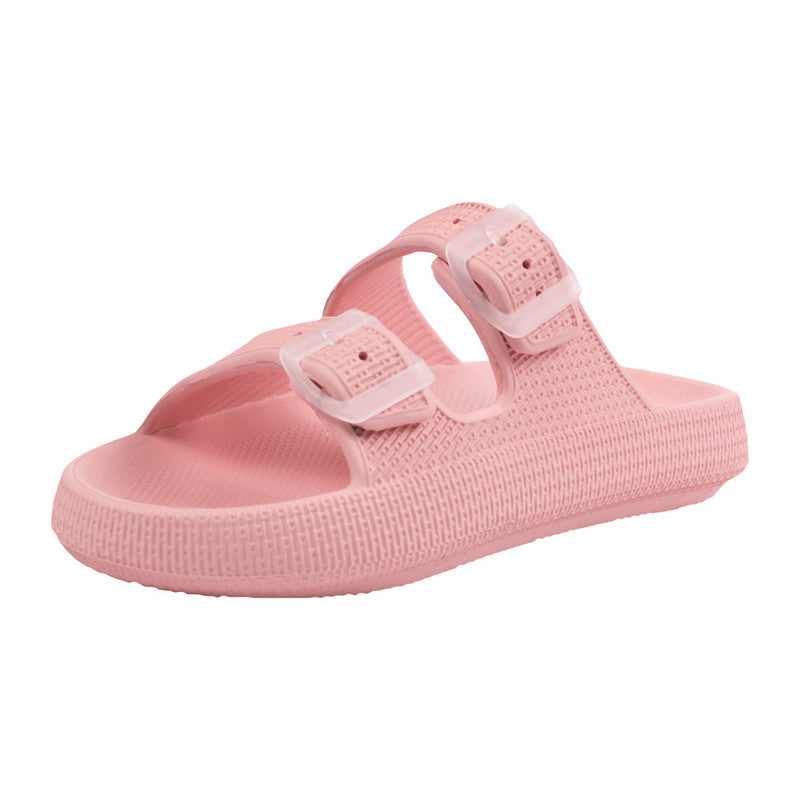 EVA–PVC Solid Slippers – Pink
