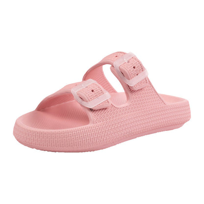 EVA–PVC Solid Slippers – Pink