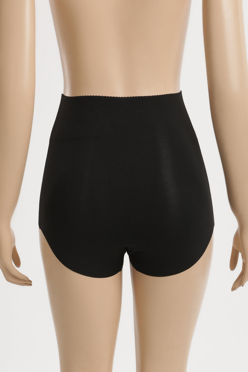 Polyamide Blend Plain Laser Cut Full Brief Corset – Black