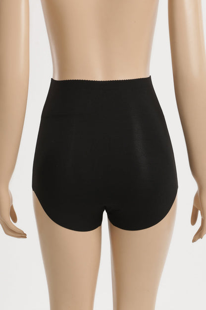 Polyamide Blend Plain Laser Cut Full Brief Corset – Black