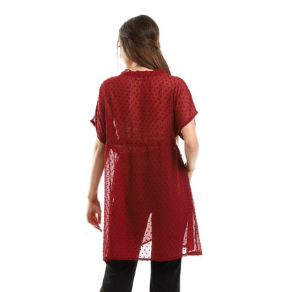 Self Stitches Sheer Short Sleeves