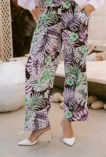 Soft Crepe Floral Pants – Multicolor