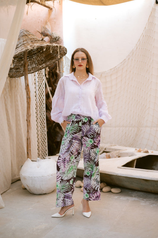Soft Crepe Floral Pants – Multicolor