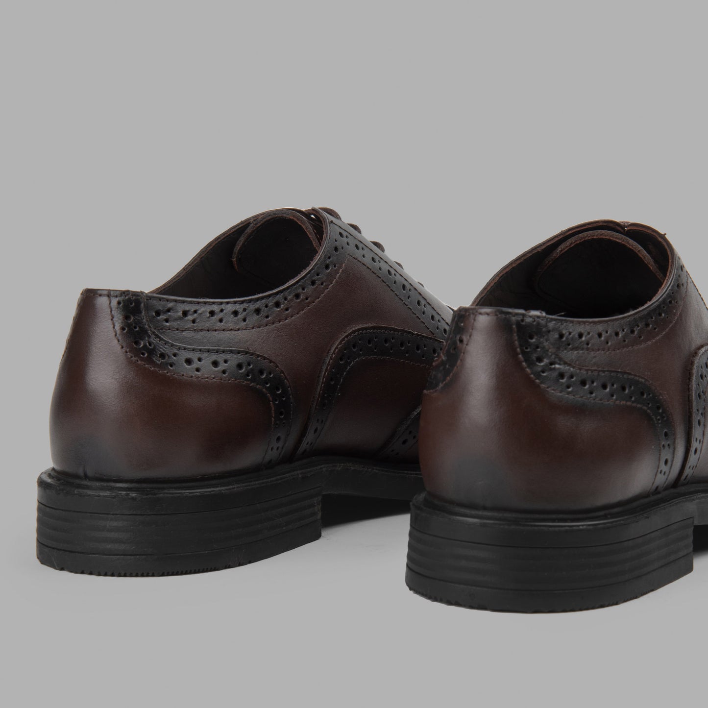 Genuine Leather Oxford Brogue Shoes-Brown