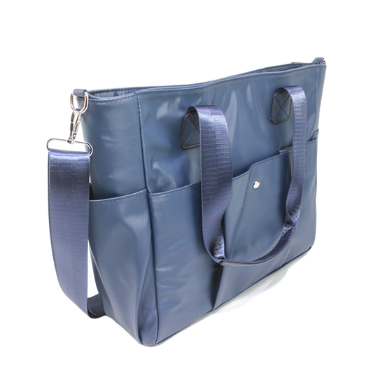 Faux leather Shoulder Bags - Dark Blue
