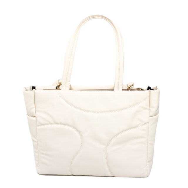 Faux Leather Stylish Shoulder Bag - Beige