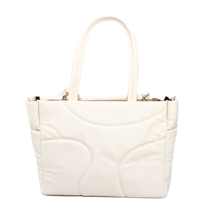 Faux Leather Stylish Shoulder Bag - Beige