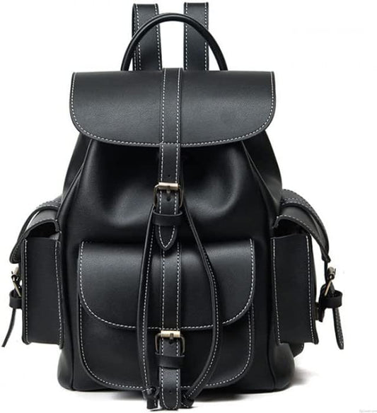 Leather Backpack - Black