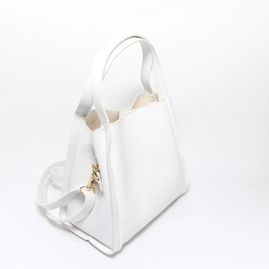 Faux Leather Elegant Handbags - White