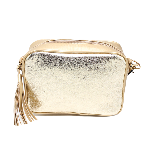 Faux Leather Elegant Handbags - Gold