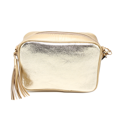 Faux Leather Elegant Handbags - Gold
