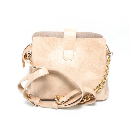 Faux Leather Elegant Handbags - Beige