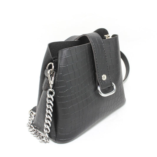 Faux Leather Elegant Handbags - Black