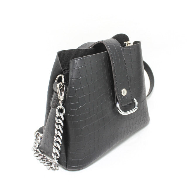 Faux Leather Elegant Handbags - Black