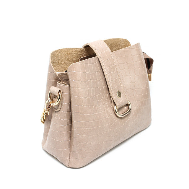 Faux Leather Elegant Handbags - Light Brown
