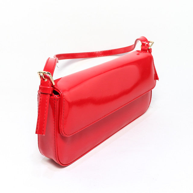 Faux Leather Elegant Handbags - Red