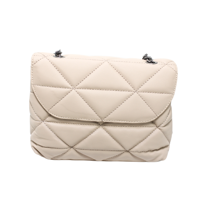 Faux Leather Elegant Handbags - Beige