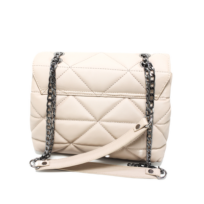 Faux Leather Elegant Handbags - Beige