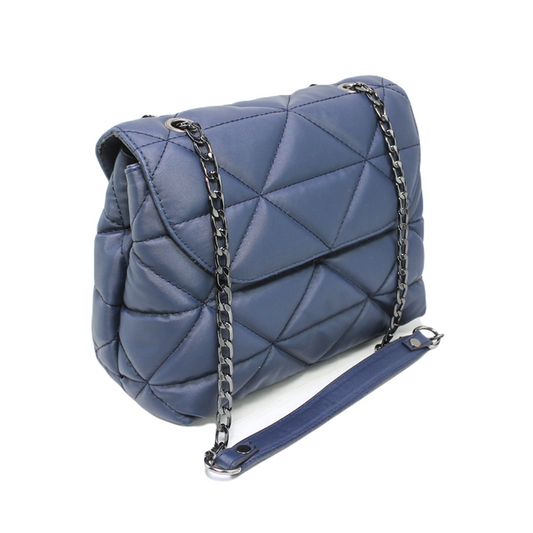 Faux Leather Elegant Handbags - Navy