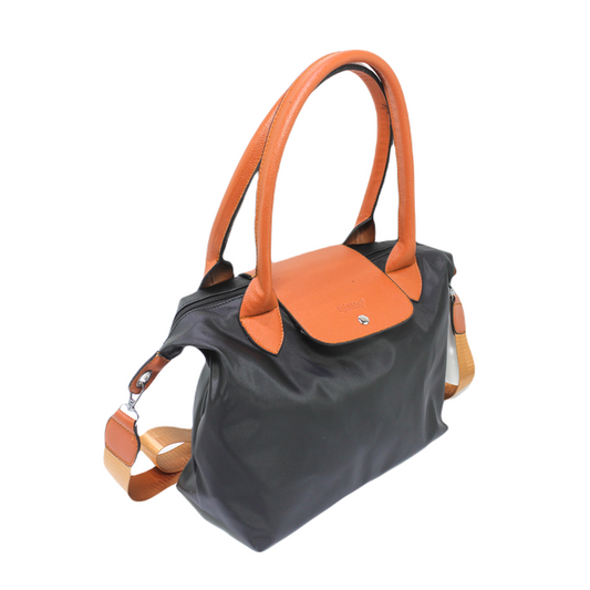 Canvas Solid Handbag – Black