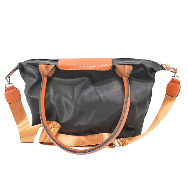 Canvas Solid Handbag – Black