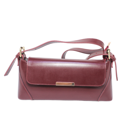 Minimalist Shoulder Bag - Burgundy