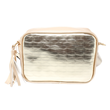Faux Leather Mini Cross Bag - Gold