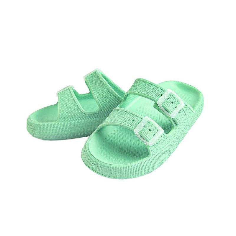 EVA–PVC Solid Slippers – Turquoise