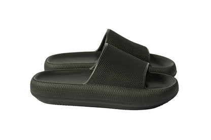 EVA PVC Solid Slide Slippers – Black