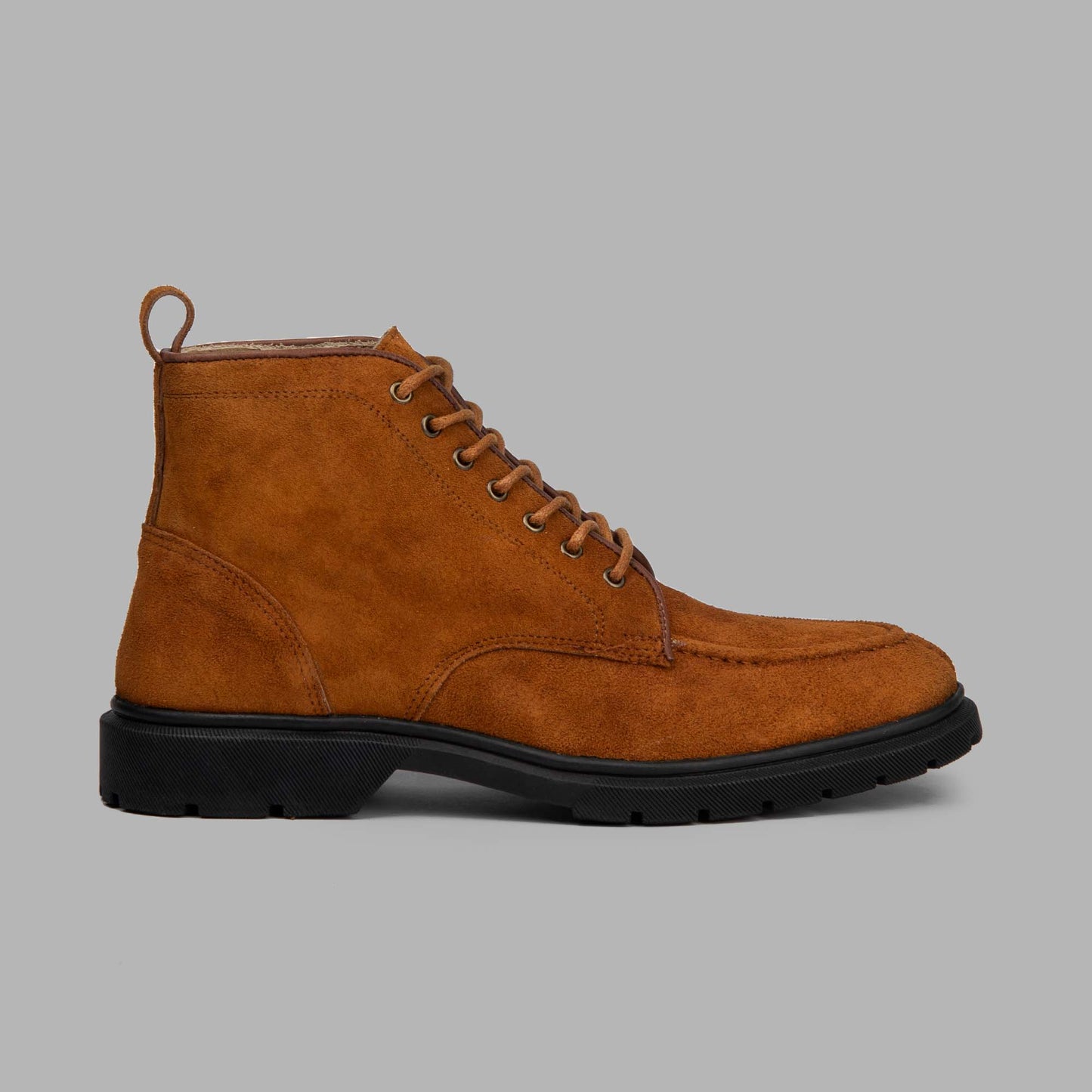 Moc Toe Suede Lace Up Genuine Leather Half Boots