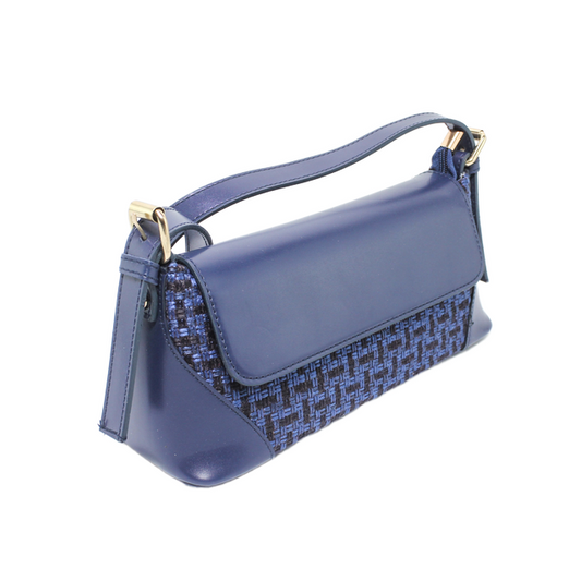 Structured Shoulder Bag - Blue