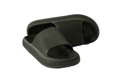 EVA PVC Solid Slide Slippers – Black