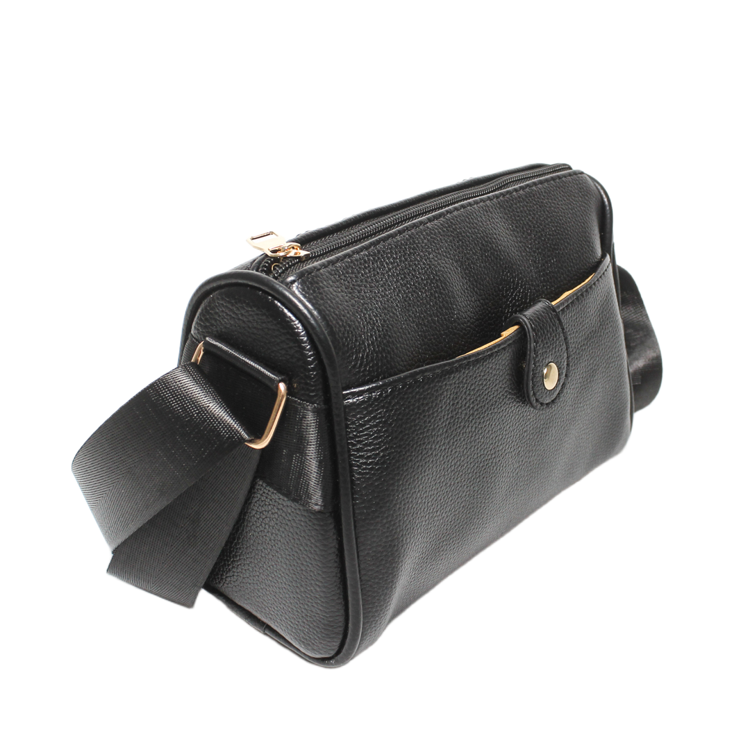 Adjustable Strap Cross Bag - Black
