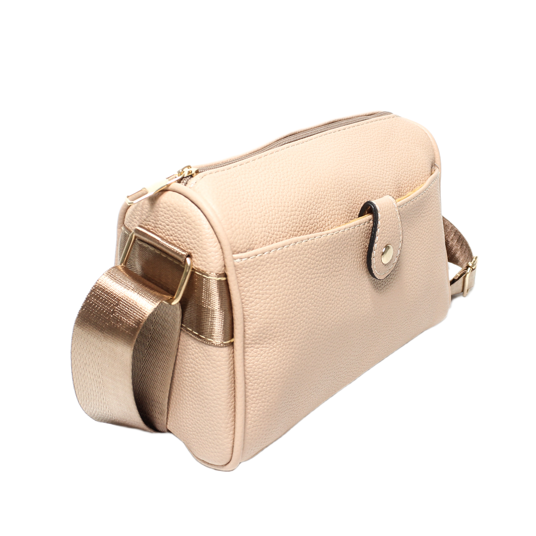 Adjustable Strap Cross Bag - Beige