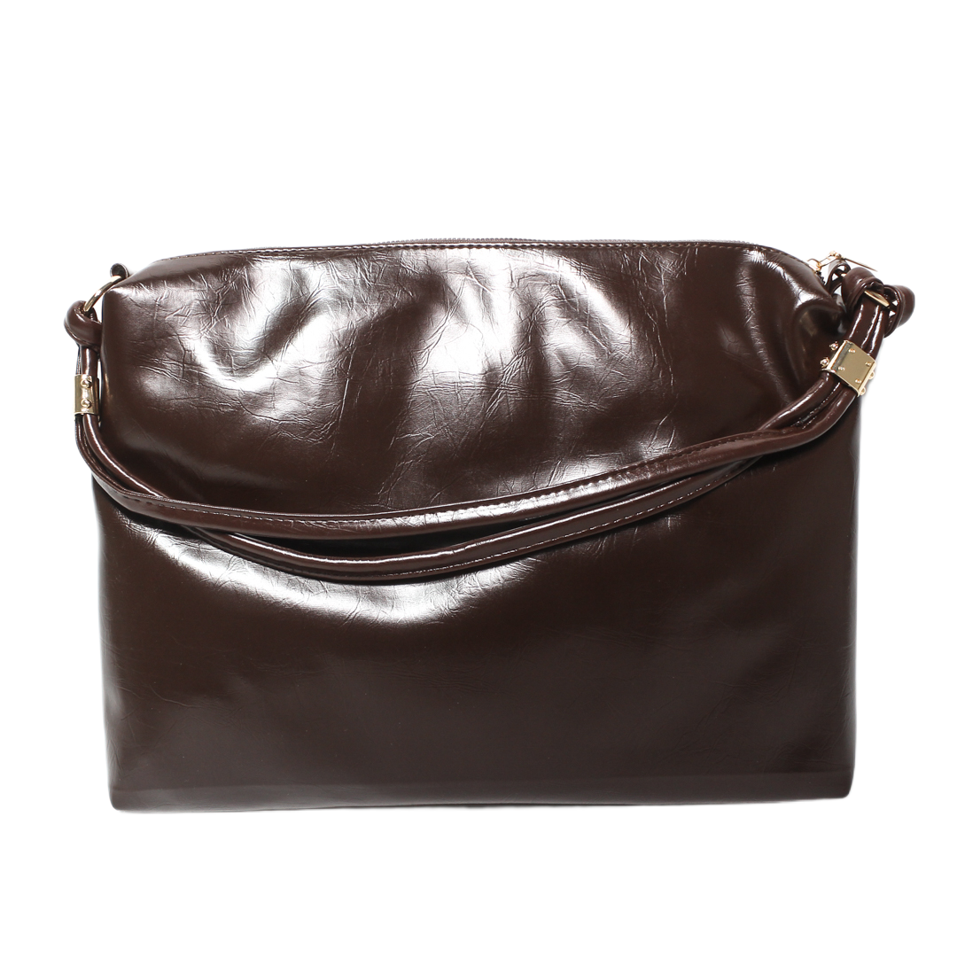 Slouchy Shoulder Bag - Brown