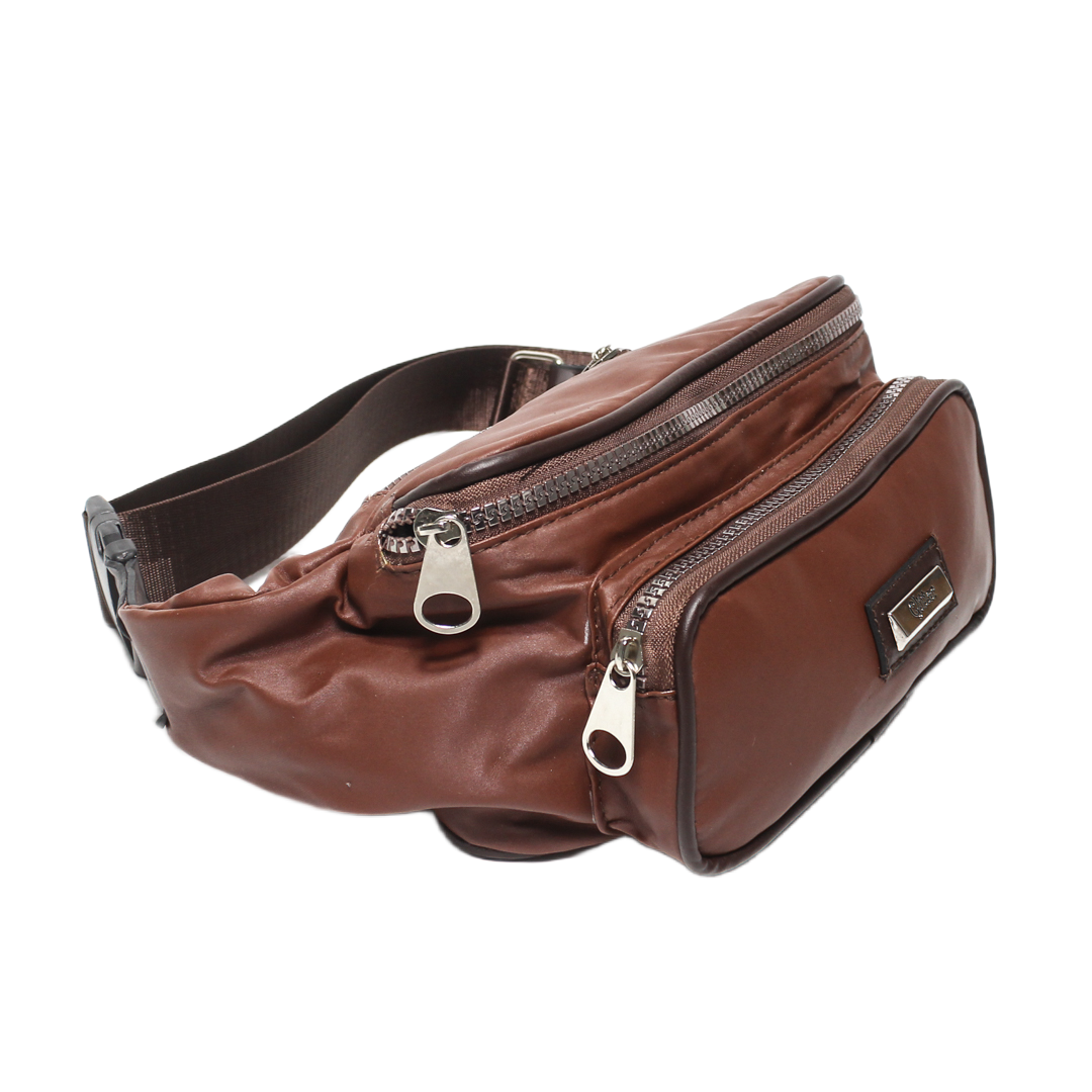 Multi Pocket Waist Bag - Brown