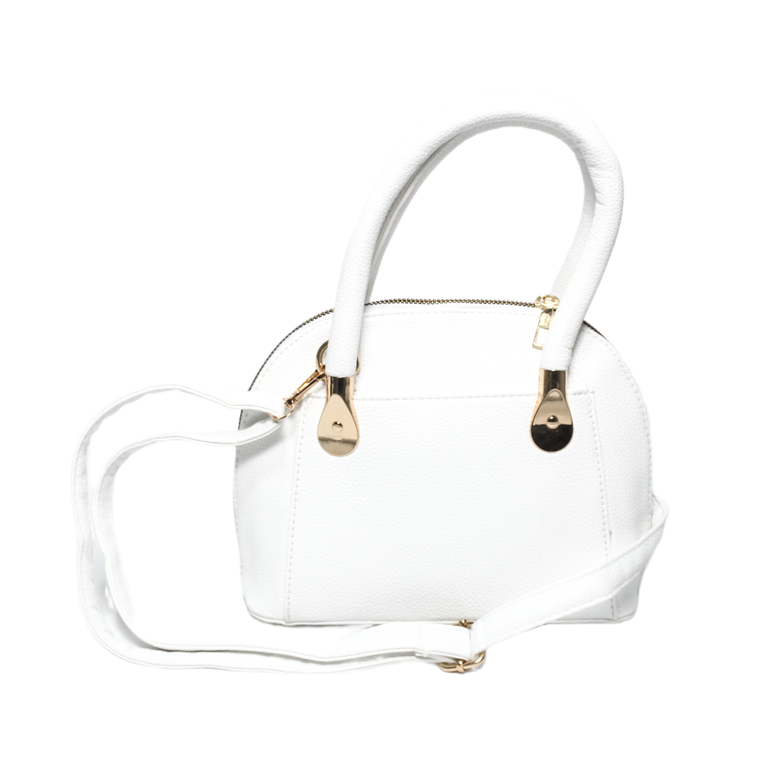 Structured Top Handle Bag - White
