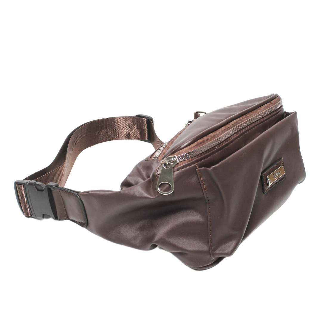 Dual Pocket Waist Bag - Brown