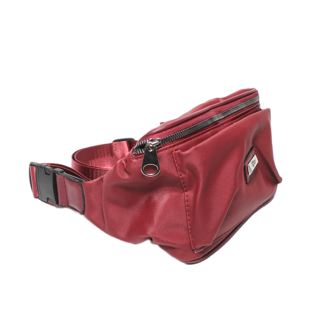 Dual Pocket Waist Bag - Burgundy