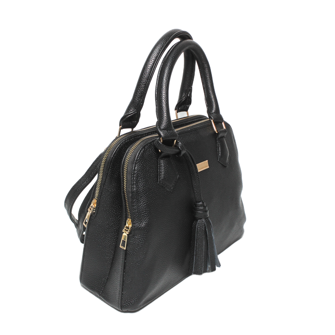 Tassel Satchel Bag - Black