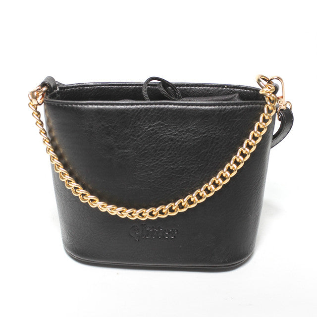 Chain Detail Bucket Bag - Black