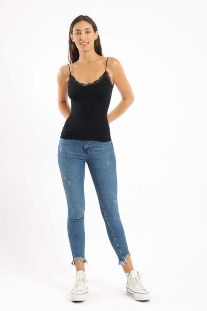 Plunge Round Neck Top - Carina - ÙƒØ§Ø±ÙŠÙ†Ø§