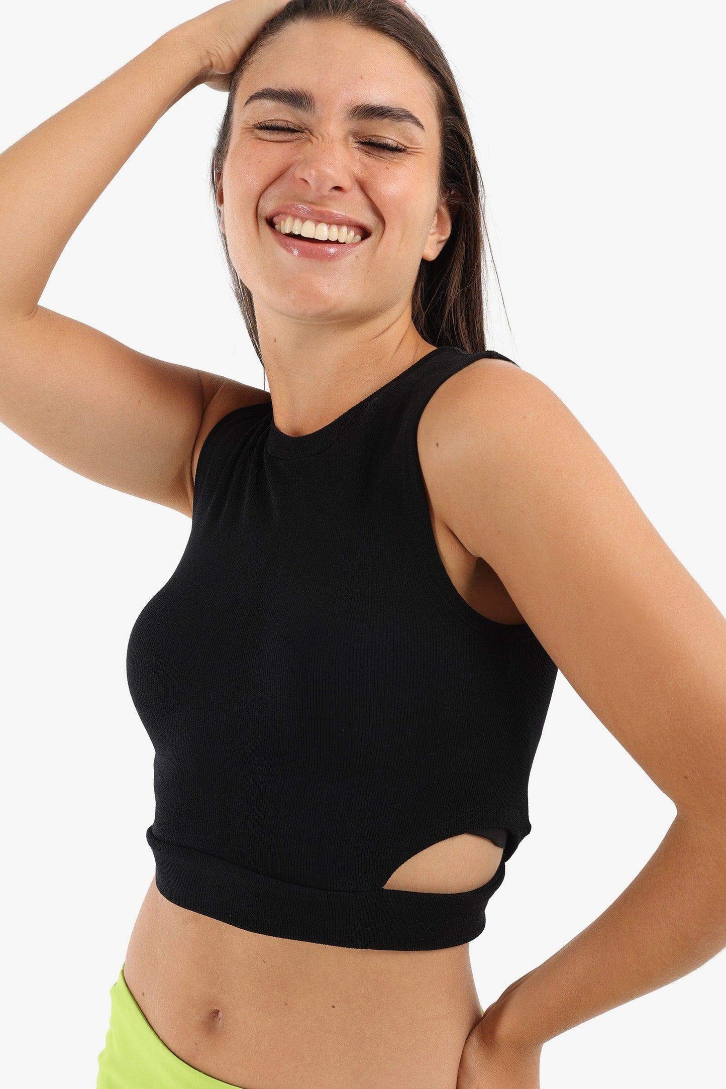 Ribbed Top with Cut Out Sides - Carina - ÙƒØ§Ø±ÙŠÙ†Ø§