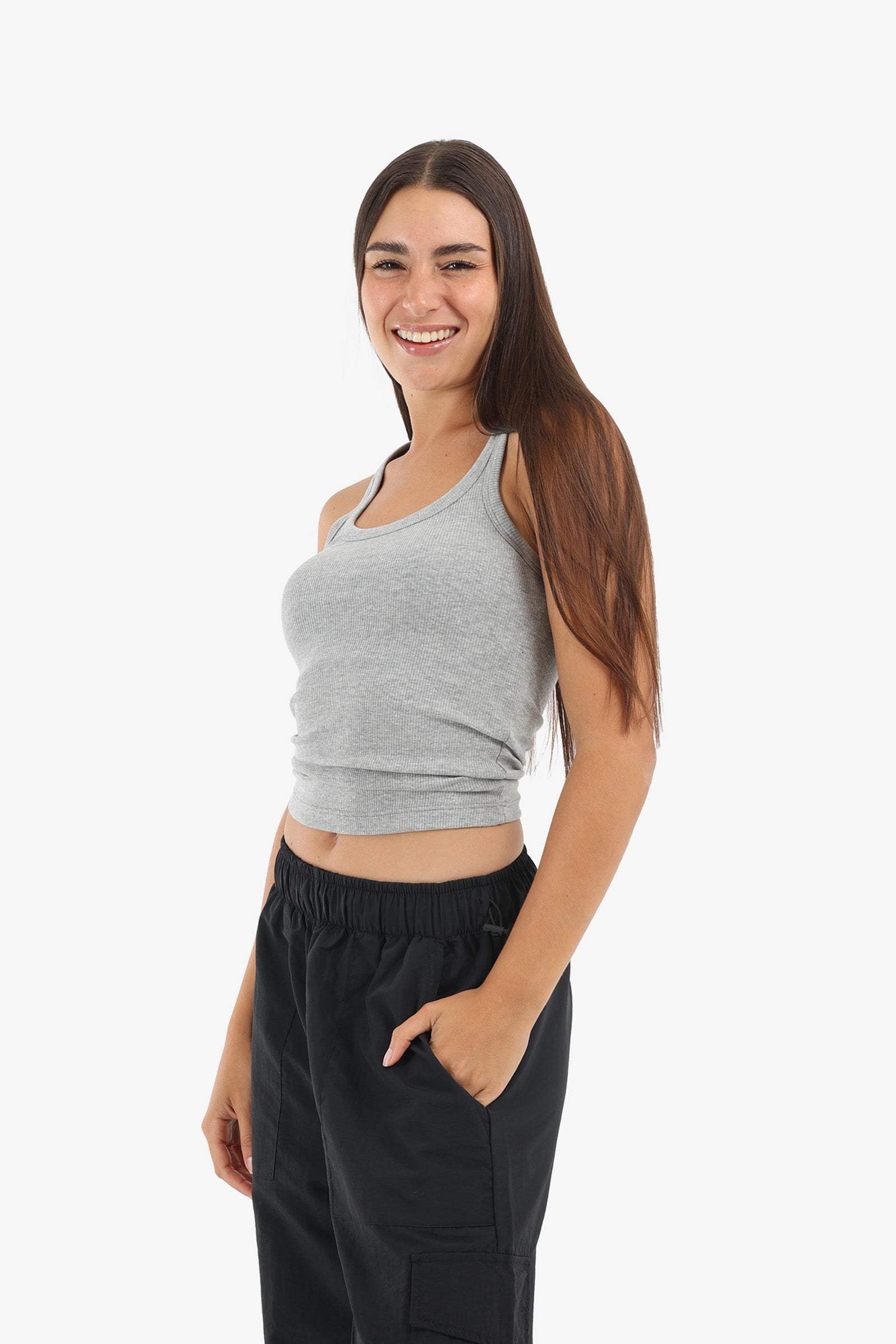 Plunge Round Neck Top - Carina - ÙƒØ§Ø±ÙŠÙ†Ø§