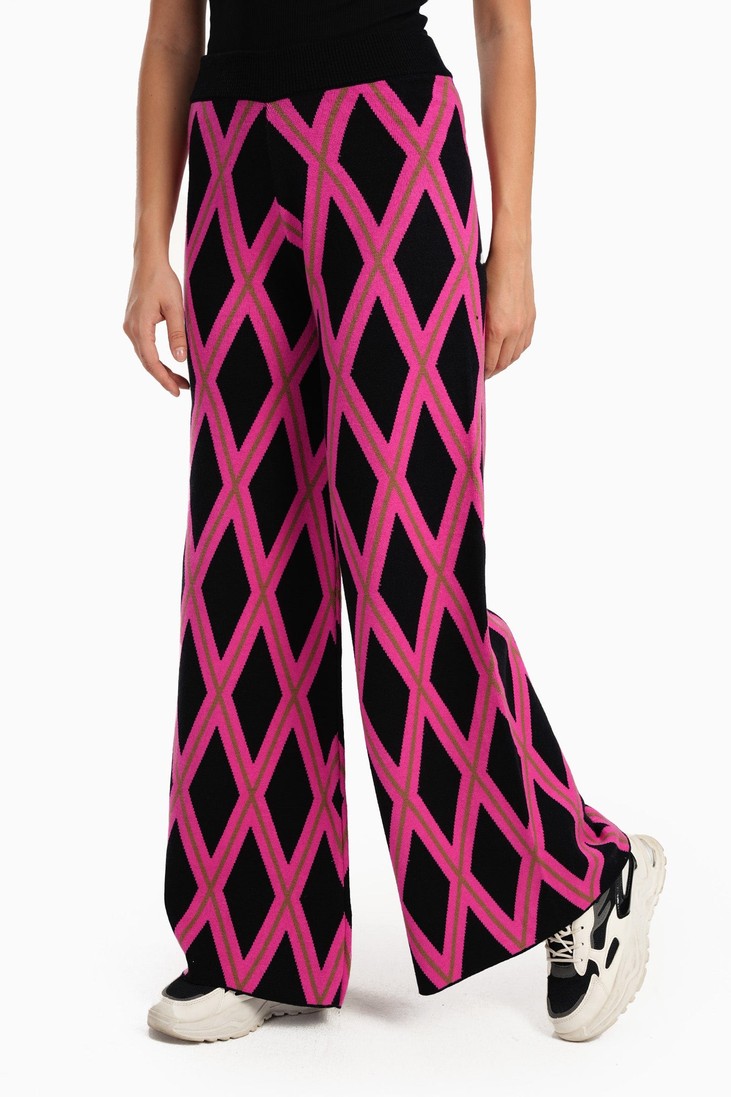 Argyle Pattern Wool Pants